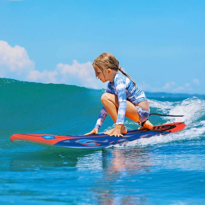 GYMAX Surfboard, 6FT Stand Up Paddle Board with Removable Fins & Safety Leash, Lightweight Non-Slip Paddle Board for Teenagers, Adult, Beginners