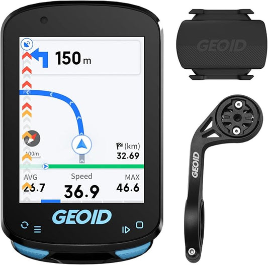GEOID CC600 Color Screen Bike/Cycling Computer Wireless - Route Navigation with Re-Route Planing, WiFi & Bluetooth, Fast 5s GPS Positioning, with CS600 Cadence/Speed Sensor for Cycling