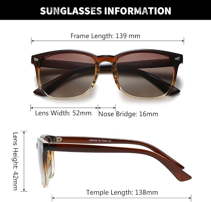 DUSHINE レディース 偏光サングラス クラシックレトロスタイル UV400保護