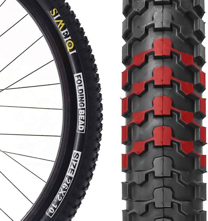 2 Pack 26x2.1 / 29x2.125 Bike Tires 3mm Anti-Puncture Layer with or Without 26x1.75/2,125 Inner Tubes for Mountain Trail City Bicycle Folading Replacement Tyres