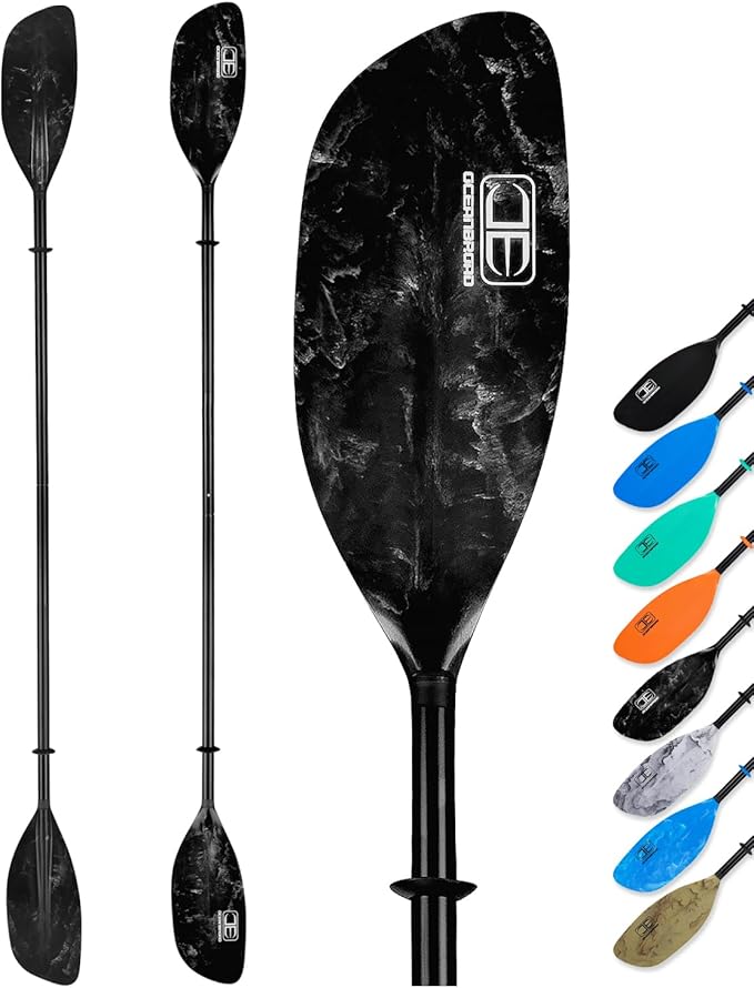 OCEANBROAD カヤックパドル 86インチ/218cm、90.5インチ/230cm アルミ合金シャフト 2ピースフロータブルカヤックオール カヤック、カヌー、ボート用