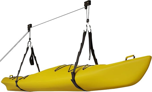 RAD Sportz Kayak Storage Hoist - Overhead Pulley System with 125lb Capacity for Canoes, Bikes, Ladders, and More - for up to 12-Foot Ceilings