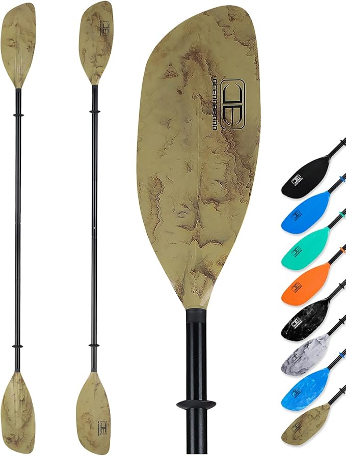 OCEANBROAD カヤックパドル 86インチ/218cm、90.5インチ/230cm アルミ合金シャフト 2ピースフロータブルカヤックオール カヤック、カヌー、ボート用