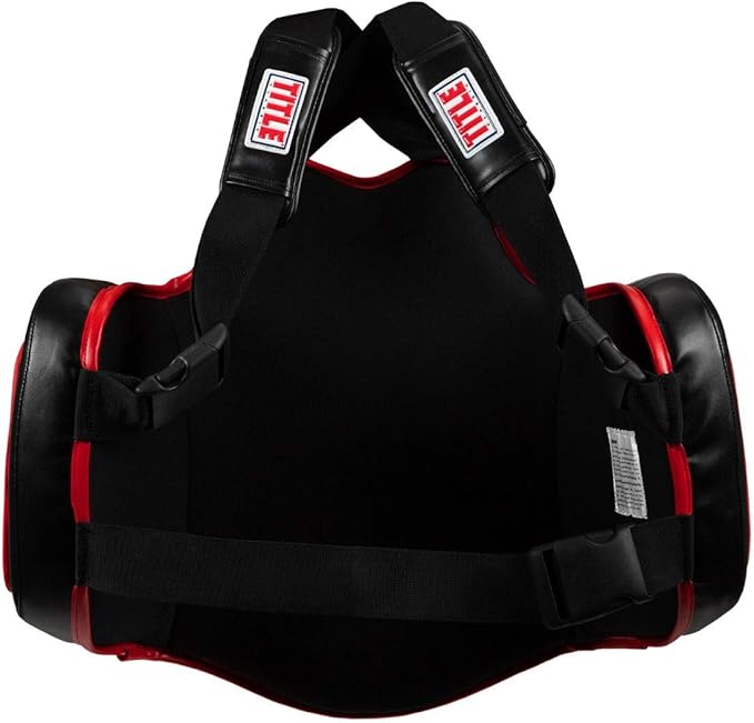 TITLE Boxing Classic Command Body Protector 2.0, Black/Red - Boxing Body Pad, Boxing Equipment
