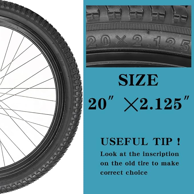 SIMEIQI 2 Pack 20"x2.125"/ 26"x2.1"/ 29"x2.125" Inch Bike Tire with 2 Levers for Mountain Foldable Replacement Beach Bicycle Tires