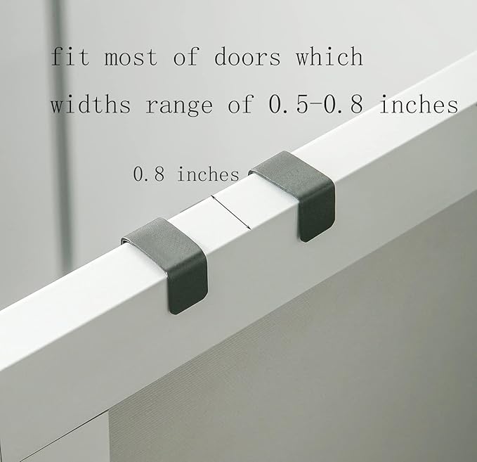 eywlwaar Over The Cabinet Door Single Hooks 5 Pack (Black) Fit for 3/4 inch Doors （Thickness Over 0.8Inch is Not Suitable