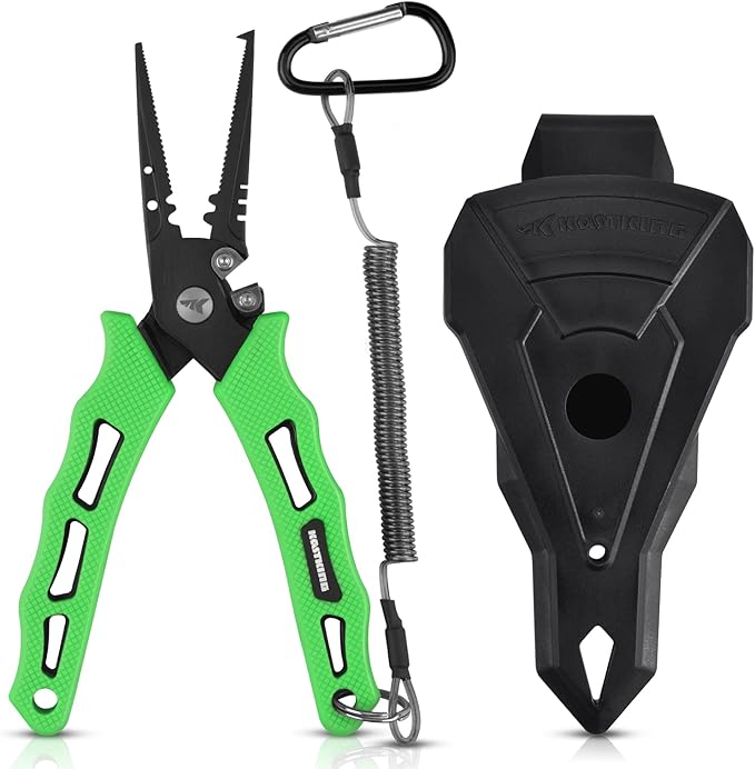 KastKing Cutthroat 7インチ スプリットリングプライヤー、420ステンレス製、海水対応、タングステンカーバイドカッター搭載