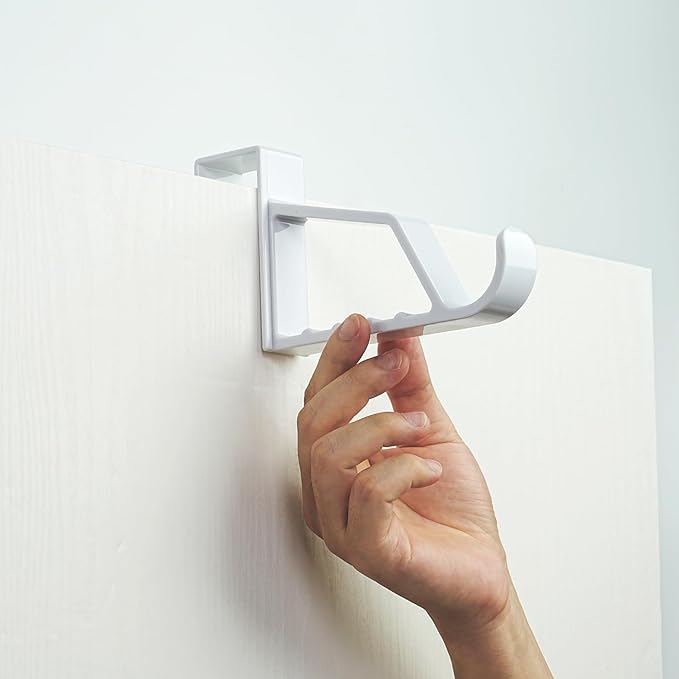 New Talent 2pcs Over The Door Hanger Holder (White) 2 Pack Over The Door Hooks for Hangers, Door Hanger Hooks, Storage Organizers