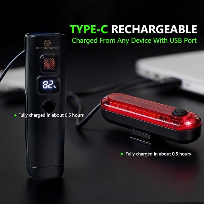 Smart Bike Light Set - Auto Light-Sensing Front & Rear Bicycle Lights, 1200mAh Rechargeable LED, 212 Lumens, IPX4 Waterproof, 4 Modes, Easy Install Safety Gear for Road & Kids Bikes