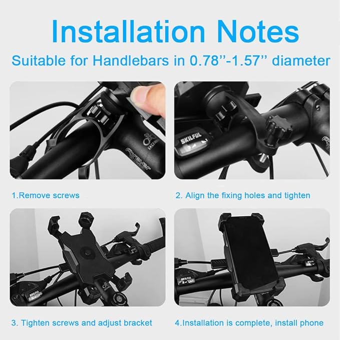 Motorcycle Phone Stand,Bike Cell Phone Stand,Bicycle Phone Mount,Mountain Electric Dirt Adult Bikes Accessories Fits All 3.5-6.8 inches Cellphones