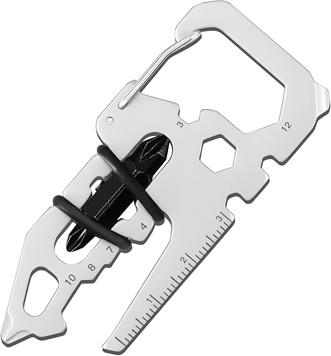 Father's Day Gifts for Dad from Daughter Son, Keychain Multi-tool 15 in 1 Pocket Gadgets Tools Bottle Opener Screwdriver, EDC Tool Key Ring Anniversary Birthday Gifts for Men Him (Dinosaur Skull)