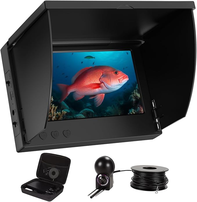 水中釣りカメラ 5インチ 1000TVL IPSモニター魚群探知機 広角IP68防水 赤外線ナイトビジョン 65ftケーブル付き 氷上・河川・ボート用-S1