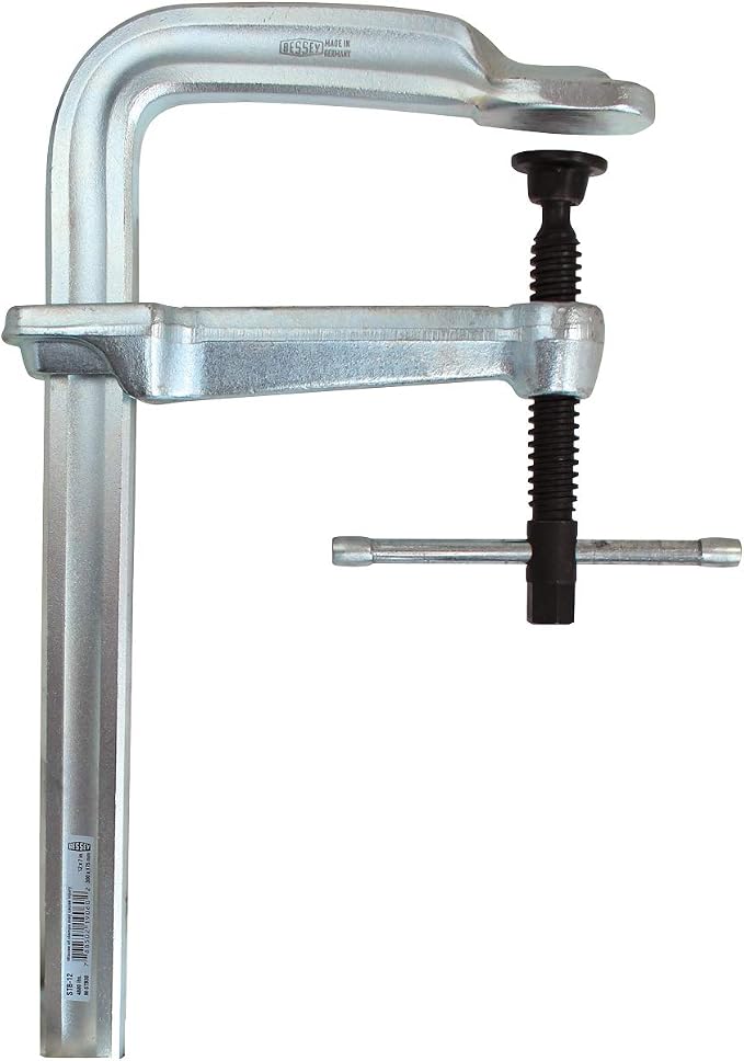 BESSEY STB-12, 12 In., 4880 Nominal Clamping Force, All Steel clamp, standard pad