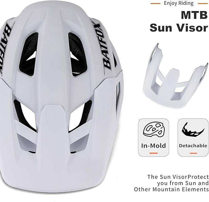 BATFOX NTA 8776 E-Bike & Mountain Bike Helmet for Adults Youth, E-MTB Cycling Helmet for Men Women (52-60CM)