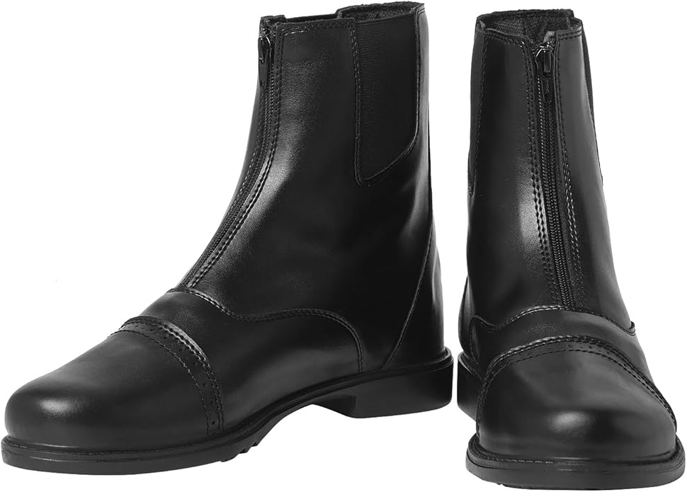 TuffRider Men’s Starter Front Zip Paddock Boots | Durable, Easy to Clean Water-Resistant Horse Riding Boots for Men