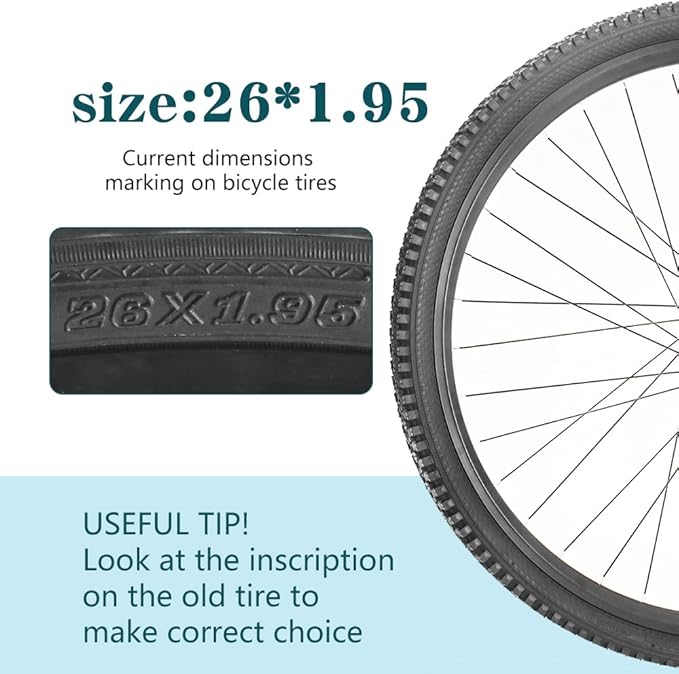 2 Pack Bike Tire 24 26 27.5 X 1.95 27.5 29 X 2.125 Inch Folding Replacement Bike Tire with Tire Levers Foldable Bead Wire Bicycle Tire for Mountain Bike