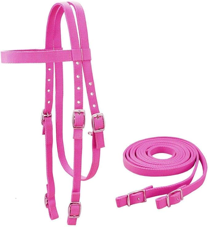 Tahoe Tack Plain Double Layer Nylon Headstall with Reins