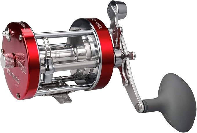 KastKing Rover Round Baitcasting Fishing Reel, Perfect Conventional Reel for Catfish, Salmon/Steelhead, Striper Bass and Inshore Saltwater Fishing Reel, Reinforced Metal Body