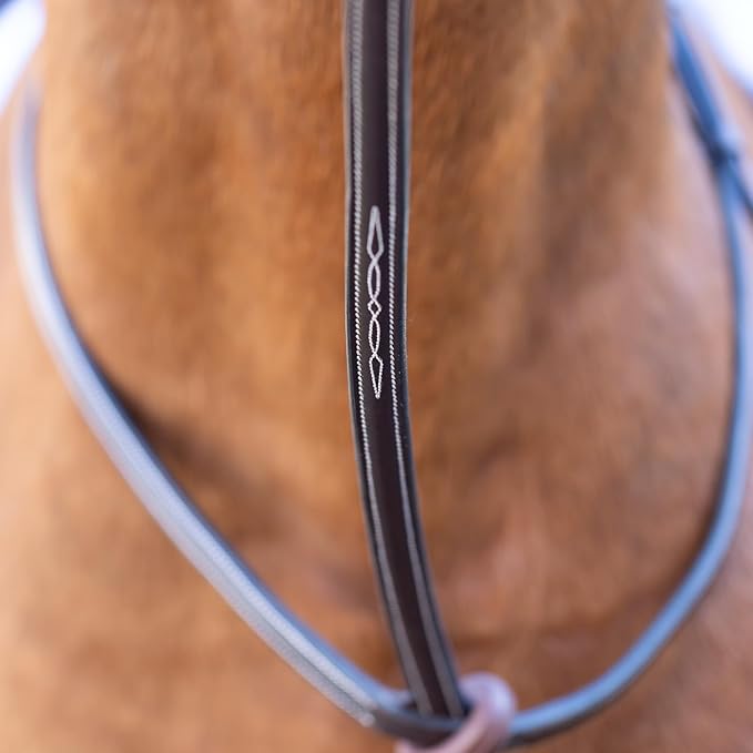 Equinavia Saga Adjustable Leather Standing Martingale with Stainless Steel Hardware (Stopper Not Included)
