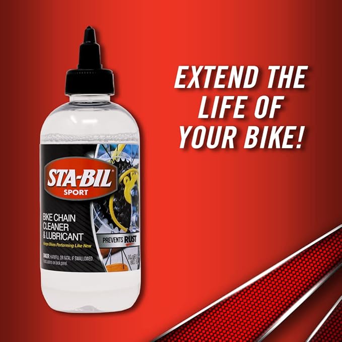 STA-BIL SPORT Bike Chain Cleaner & Lubricant - Prevents Rust on Chains, Cables, and Derailleurs, Premium Lubricant, Easy to Apply, Preserves Bike Chains, 8oz (22406)