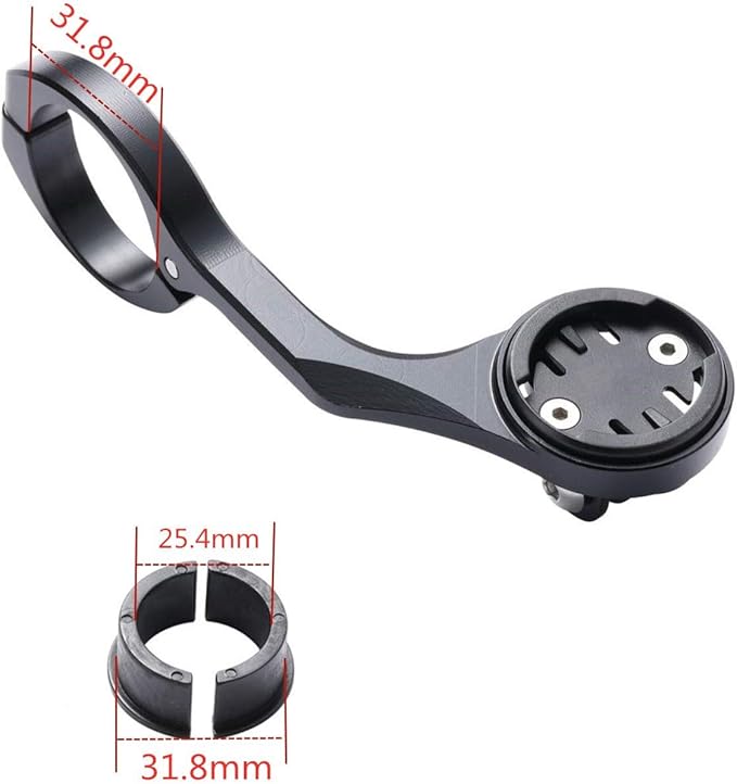Bike Mount, Out Front Aluminum Bicycle Computer Mount for Garmin Edge 200,500,510,800,810,1000 GPS, Black