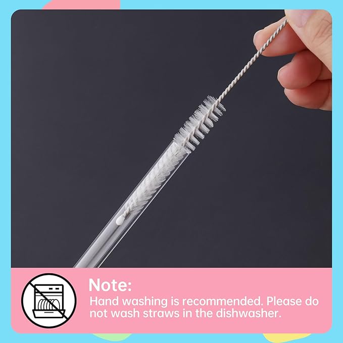 NiHome 12本 クリアしわ防止プラスチック再利用可能ストロー Stanley 30oz 40oz タンブラー用、12インチ フラットチップ しわなしストロー、カップ用しわフリーストロー 2ブラシ付き (ストレート6本 + ベント6本)