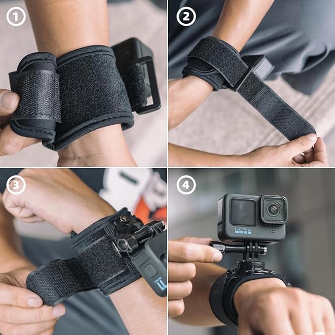 Wrist Strap Mount Compatible with GoPro Hero 13/12/11/10/9/8/7//6/5 Black,DJI Osmo Action 5 pro/4/3,Insta 360 ONE R,AKASO/Campark and More