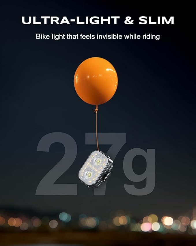 WOCBUY Bike Lights, Ultra-Slim & Lightweight Rechargeable Bicycle Lights Set, [5+6 Modes] Dual USB-C Bike Lights Front and Back, IP65 Waterproof Bicycle Lights for Night Riding Road Mountain Cycling