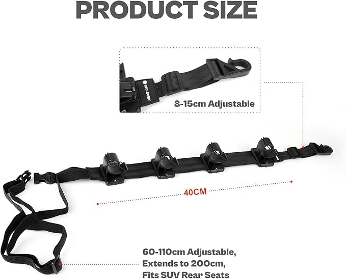 OJYDOIIIY Fishing Rod Racks for Car, 4-Rod or Combos Capacity Rod Holder for Car,SUV,Truck Front or Rear Seats