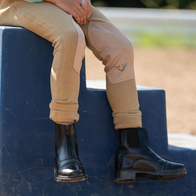TuffRider Children’s Starter Front Zip Paddock Boots | Durable, Easy to Clean Water-Resistant Horse Riding Boots for Kids