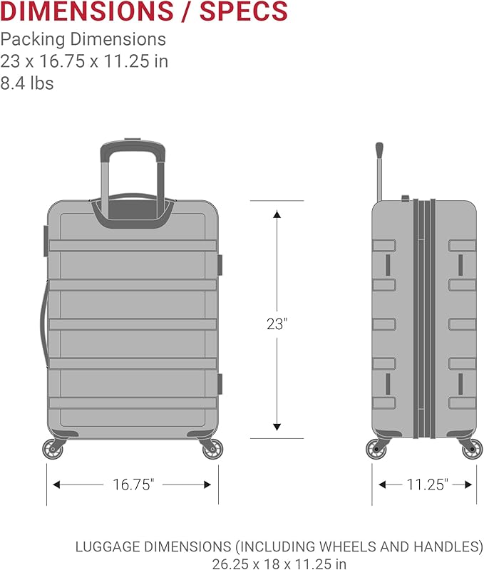 SwissGear 7366 Signature Hardside Expandable Luggage with Spinner Wheels, TSA Lock, Green, Checked-Medium 23-Inch
