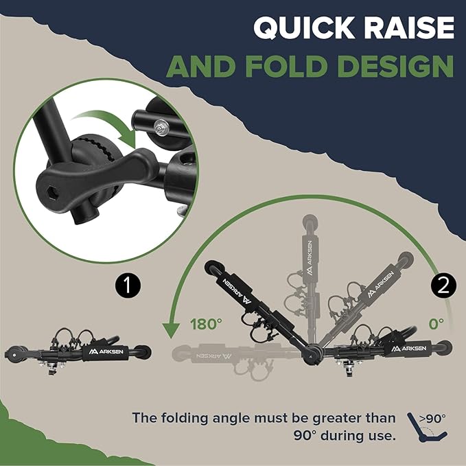 ARKSEN 2 Pair Universal Folding Kayak Roof Rack with 4 Lashing Strap, 4 Stern Tie Down Straps, 4 Anchor Straps, Heavy-Duty Adjustable J-Bar Kayak Carrier for Car, SUV, and Truck