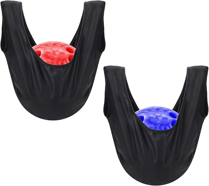 COITEK Bowling Seesaw Bag 2 Pack, Bowling Polisher Bag Carrier Ball Cleaner Holder, Black, 15' X 16'