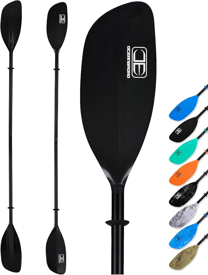 OCEANBROAD カヤックパドル 86インチ/218cm、90.5インチ/230cm アルミ合金シャフト 2ピースフロータブルカヤックオール カヤック、カヌー、ボート用
