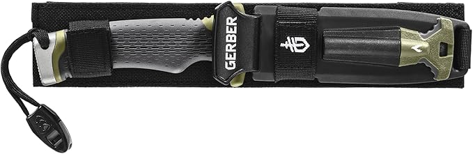 Gerber Gear アルティメット サバイバルナイフ、コンボエッジ固定刃ナイフ、ファイヤースターターエッジとフェロッド、ホイッスル、シャープナー内蔵シース付き - ブッシュクラフト、ハンティング、キャンプツール