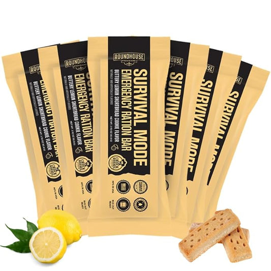 Roundhouse Provisions by Chuck Norris – Emergency Survival Food Bars, High-Calorie Lemon Shortbread with 14 Vitamins & Minerals, 5-Year Shelf Life