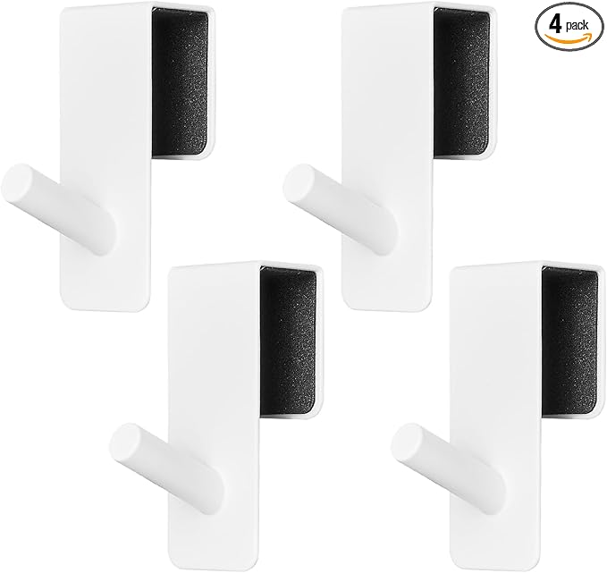 ARTOYS Over The Door Hooks (4 Pack) - Heavy Duty 20mm Wide Hangers for Thick Doors, Holds 50Lbs - EVA Foam Padded No-Scratch Hooks for Cabinets & Closets, White
