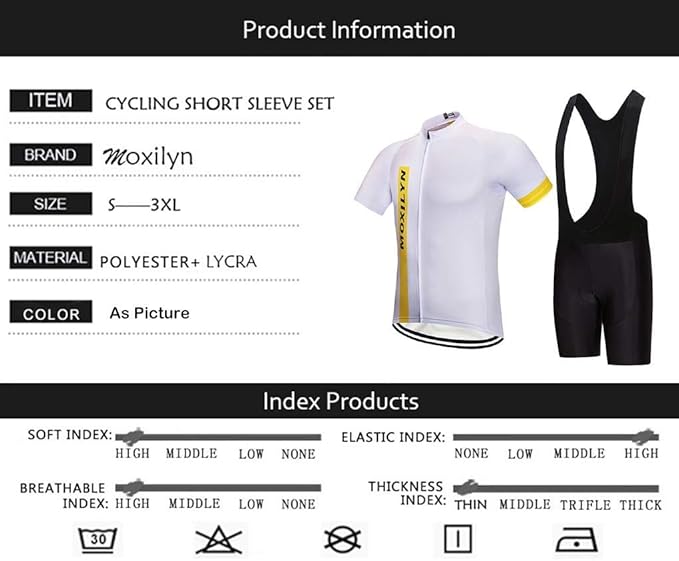 Men's Quick-Dry Cycling Jersey Set Road Bike Bicycle Shirt + Bib Shorts with 9D Gel Pad MTB Riding Clothing Kit
