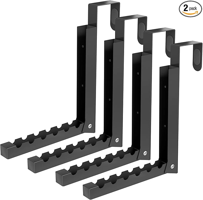 Over The Door Hooks, Extended Over The Door Storage Hook,Space-Saving Over The Door Rack,Door Hooks for Hanging Clothes,Larger Capacity Over The Door Hanger (4, BK-Black)