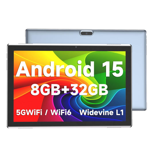 ZZB 10 inch Tablet Android 15 Tablet PC, 10.1" Android Tablets DDR4 8GB RAM 32GB ROM 2MP+8MP Dual Camera 5G WiFi-6 BT Support 1TB Expand 10 in IPS 6000mAh Battery Powerful Performance Tablets (Gray)