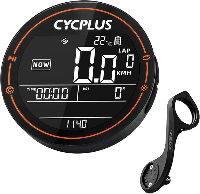 ROCKBROS Bike Computer Wireless GPS Accurate Bike Speedometer with Bluetooth Mini Cycling Computer IPX6 Waterproof ANT+ Bicycle Odometer with Automatic Backlight 2.5" LCD Screen and Larger Battery