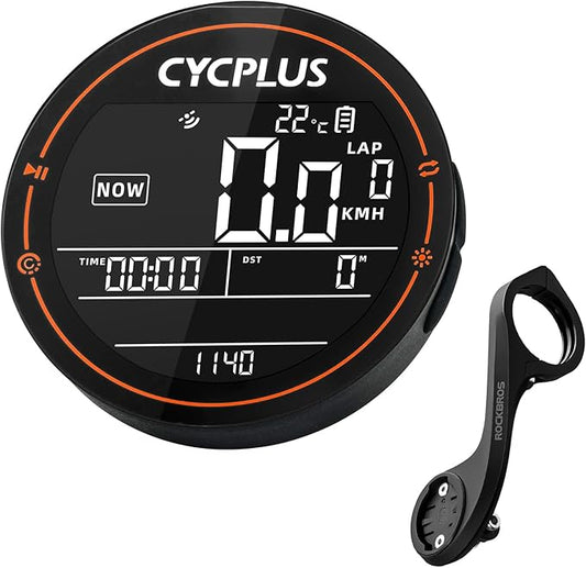 ROCKBROS Bike Computer Wireless GPS Accurate Bike Speedometer with Bluetooth Mini Cycling Computer IPX6 Waterproof ANT+ Bicycle Odometer with Automatic Backlight 2.5" LCD Screen and Larger Battery