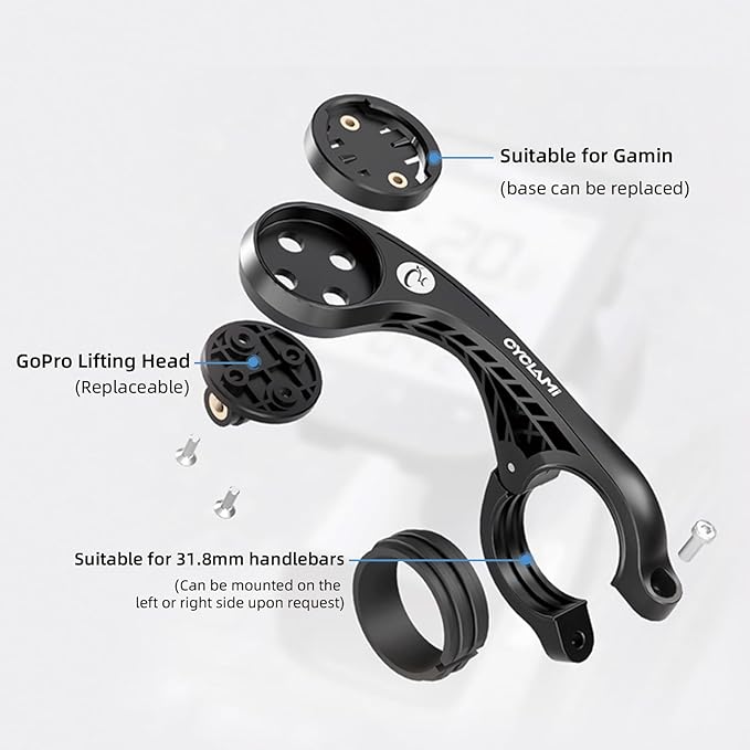 Out Front Mount Compatible with Garmin Edge GPS Bike Computer, XOSS G/G+, iGPSPORT Cycling Handlebar 1.25’’-1.5’’/ 31.8-35mm (S2)