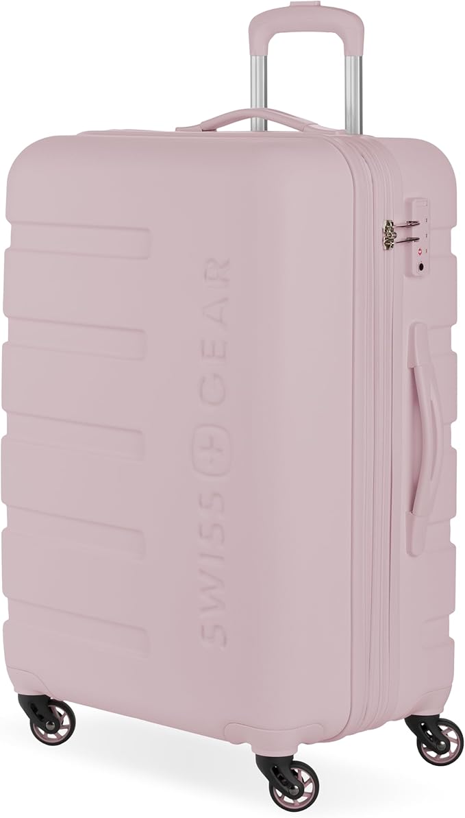 SwissGear 7366 シグネチャー ハードサイド 拡張可能ラゲッジ スピナーホイール TSAロック付 ピンク チェック-M 23インチ