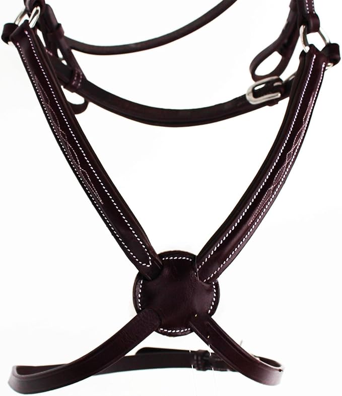 CHALLENGER Horse English Padded Leather Jumping Adjustable Figure 8 Bridle Full 803447