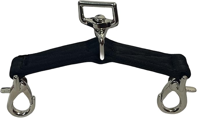 Double Buckle Swivel Lunging Chin Strap, Lunging Strap for Horse Lunge Line，Lunge Strap with Solid Hardware, Lunging Aid for Horse Training, Improve Control and Performance