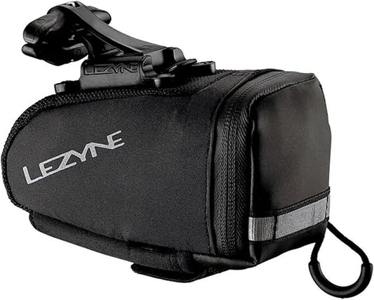 LEZYNE Caddy Bike Saddle Bag - Durable Nylon Cycling Storage Bag with Velcro/Quick Release Mount, Reflective Accents, Water-Resistant Zipper for Road Bikes & Commuters