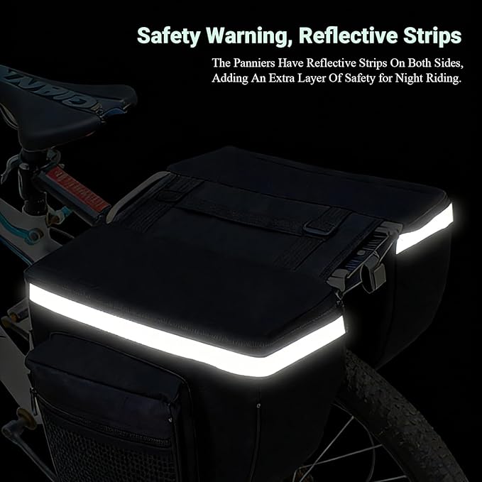 Bicycle Panniers, Bike Bag, Bicycle Rack Bag Bike Rear Carrier, 25L Waterproof Mountain Road Bike Rack Rear Seat Tail Carrier Trunk Doubility Pannier Bag