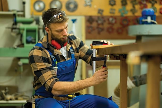 BESSEY TG5.512+2K Clamp, woodworking, F-style, 2K handle, replaceable pads, 5.5 In. x 12 In., 1320 lb