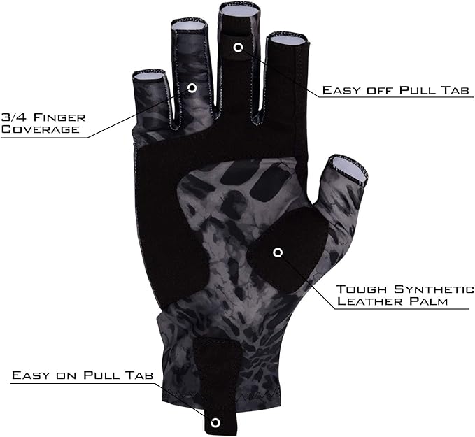 KastKing Sol Armis Sun Gloves UPF50+ Fishing Gloves UV Protection, Sun Protection for Outdoor, Kayaking, Rowing